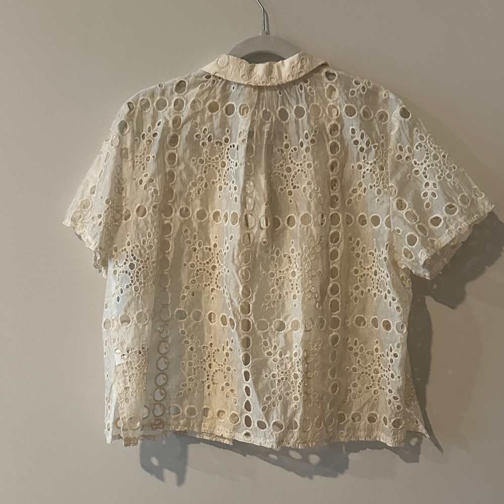 Eyelet Lace Cream Women's Shorts by APLACE - Picture 9 of 13
